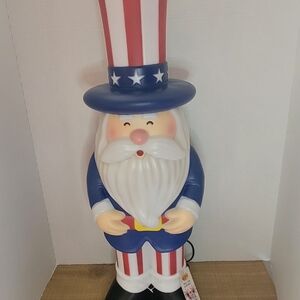 Patriotic Uncle Sam Blow Mold Light - Red, White, and Blue